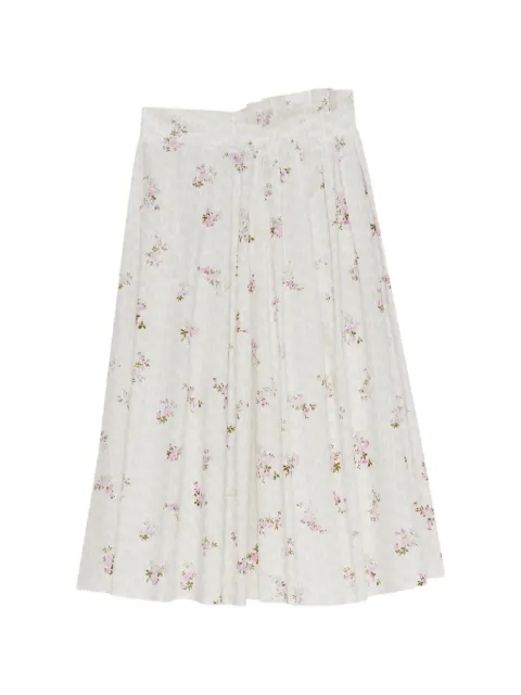MSGM floral-print midi pleated skirt Neutrals 4041MDD19267154