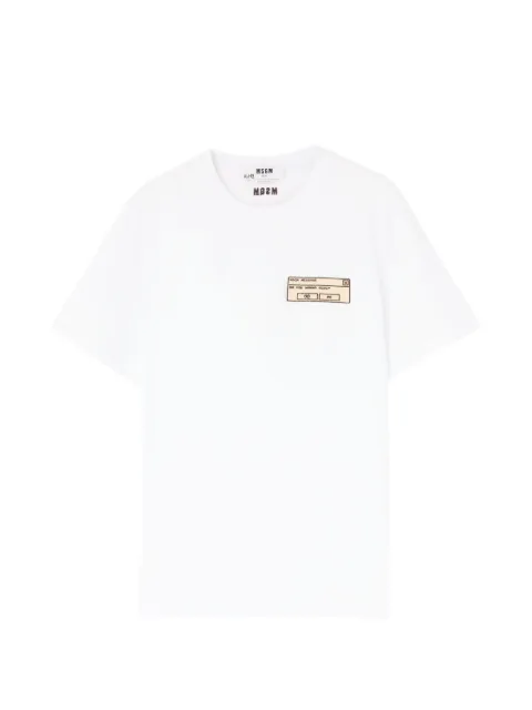 MSGM graphic-print crew-neck T-shirt White 4040MM124D267002