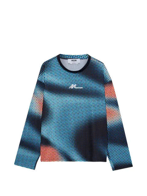 MSGM dot-print long-sleeve T-shirt Blue 4040MM03267056