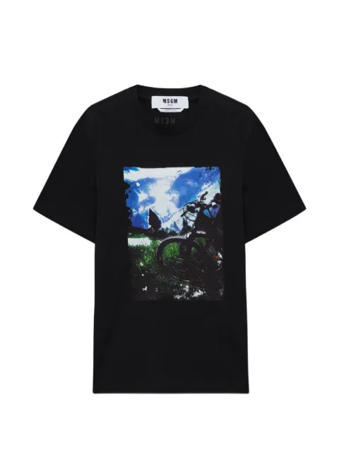MSGM graphic-print T-shirt Black 4040MM129N267002