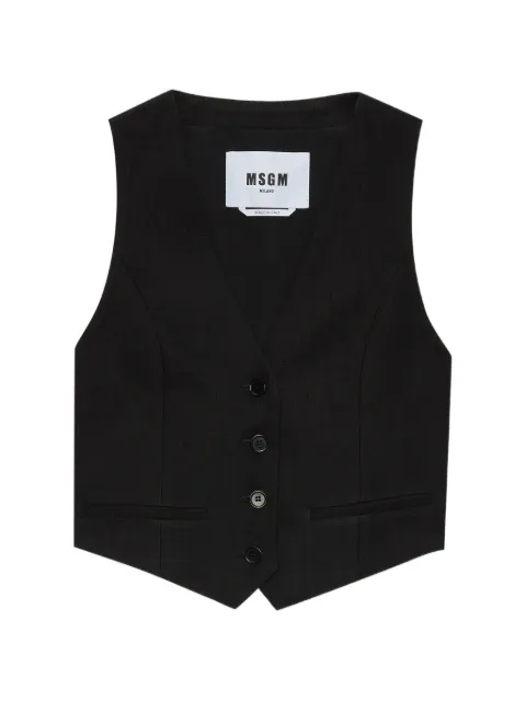 MSGM V-neck buttoned waistcoat Black 4041MDW03267127