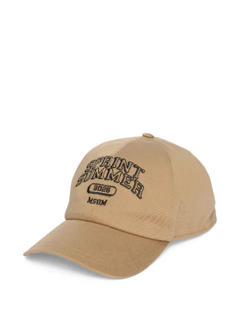 MSGM embroidered-detail baseball cap Neutrals 4040ML01267104