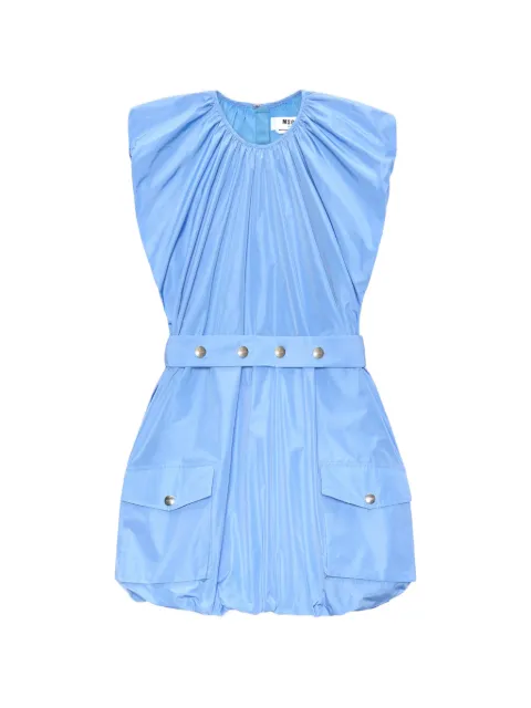 MSGM belted pocketed mini dress Blue 4041MDA29267107