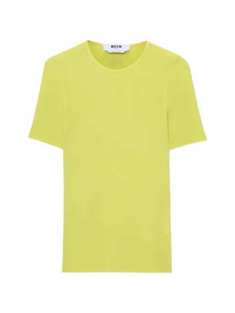 MSGM logo-patch T-shirt Green 4041MDM117N267130