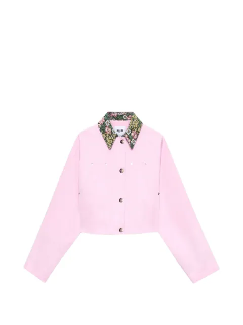 MSGM floral-collar cropped jacket Pink 4041MDH04Y267104