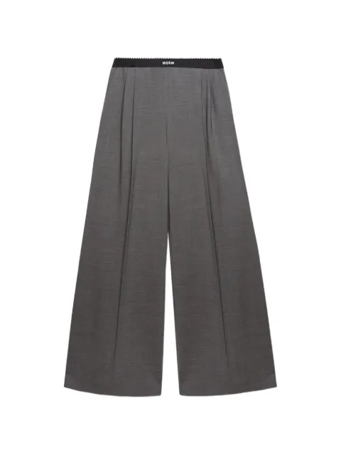 MSGM logo-print trousers Grey 4041MDP13267100