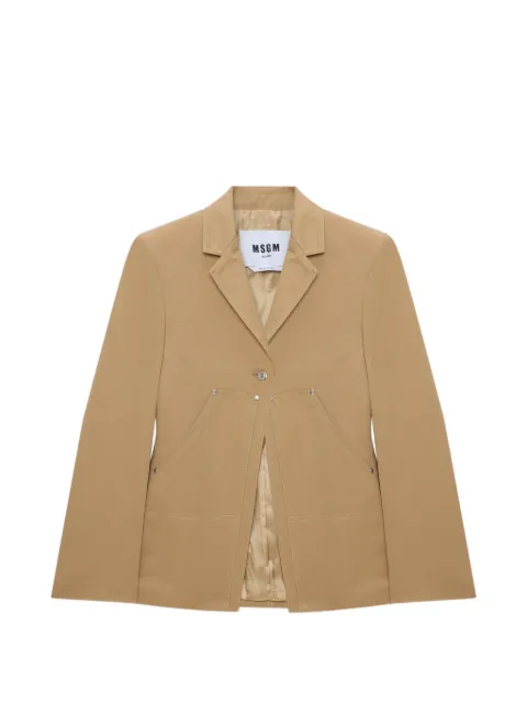 MSGM button-fastening blazer Neutrals 4041MDG05267104