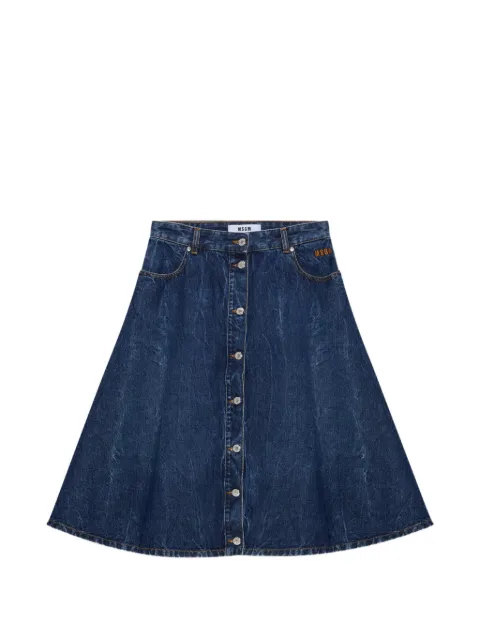 MSGM A-line midi skirt Blue 4041MDD231L267282