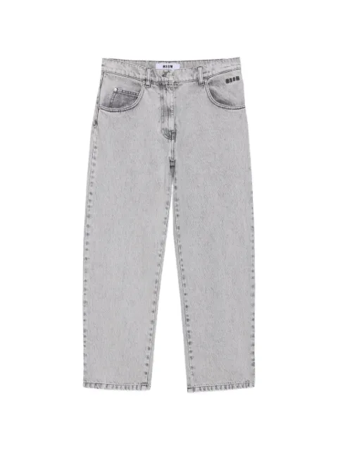 MSGM logo-embroidered tapered jeans Grey 4041MDP237L267281