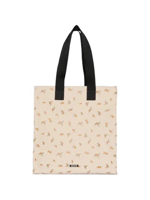 MSGM floral-pattern tote bag Neutrals 4041MDZ10975