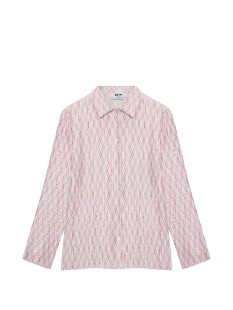 MSGM patterned pleated shirt Pink 4041MDE15P267288