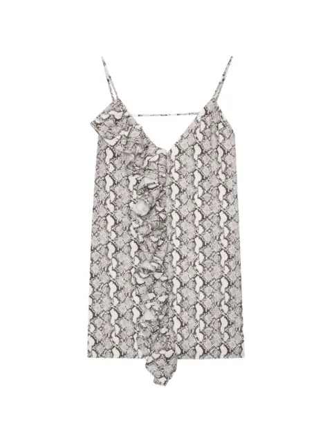 MSGM ruffled-detail snakeskin-print mini dress Grey 4042MDA25267352