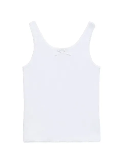 MSGM lace-trim bow top White 4041MDT76N267120