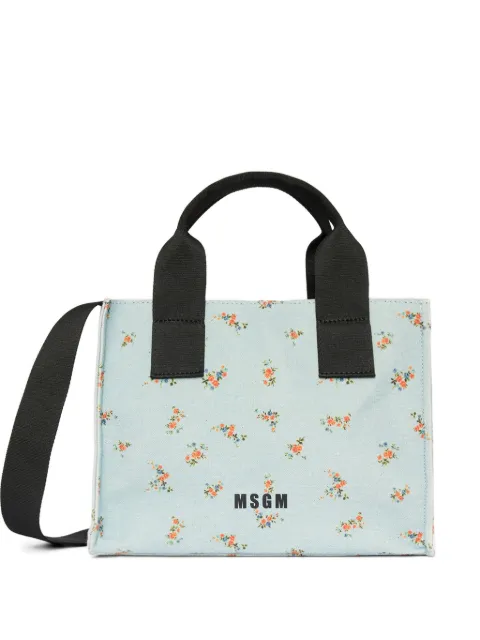 MSGM floral-print tote bag Blue 4041MDZ12975