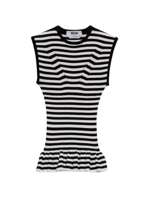 MSGM striped ruffled top Black 4042MDT190267485