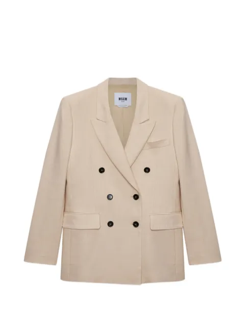 MSGM double-breasted blazer Neutrals 4041MDG13267127