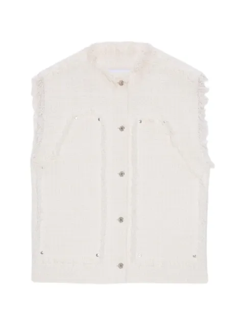 MSGM frayed buttoned vest Neutrals 4041MDW02267111