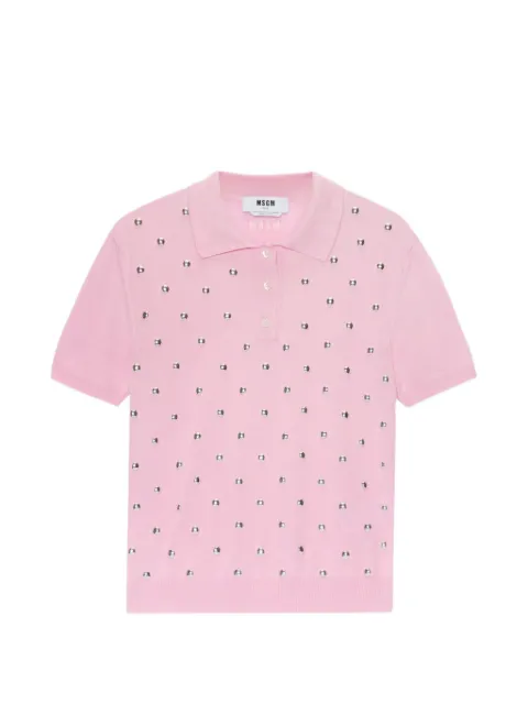 MSGM studded polo shirt Pink 4042MDM203267484