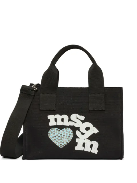 MSGM heart-print tote bag Black 4042MDZ12351