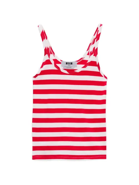 MSGM Striped Tank Top Red 4042MDT78267301