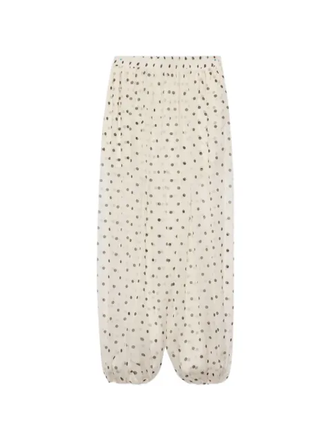 MSGM polka-dot-print trousers Neutrals 4042MDP0926735599