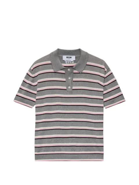 MSGM striped polo shirt Grey 4042MDM20526748398