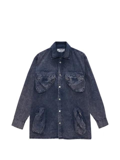 MSGM zippered pocket shirt Blue 4040ME233T267085