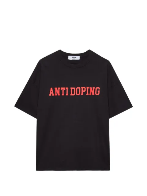 MSGM print-detail short-sleeved T-shirt Black 4040MM80SE267096