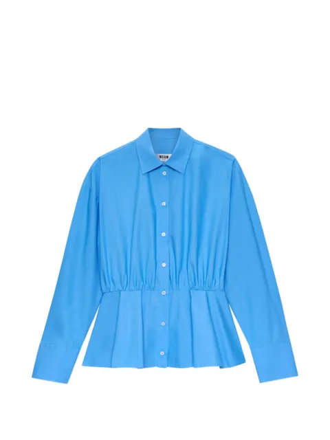 MSGM gathered shirt Blue 4041MDE06X267112