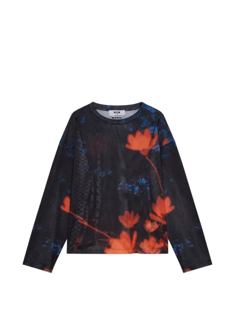 MSGM floral T-shirt Black 4040MM02X267052