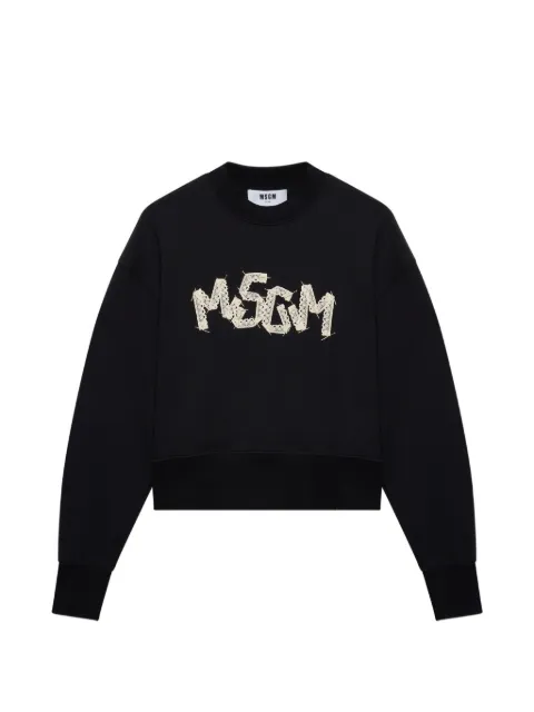 MSGM embroidered sweatshirt Black 4041MDM109D26700099