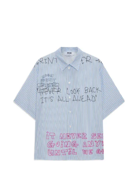 MSGM striped graphic shirt Blue 4040ME17X267055