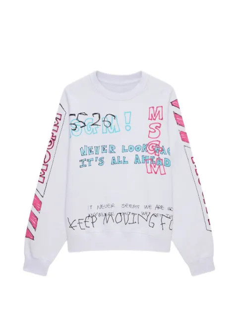 MSGM print-detail sweatshirt White 4040MM112SE267090
