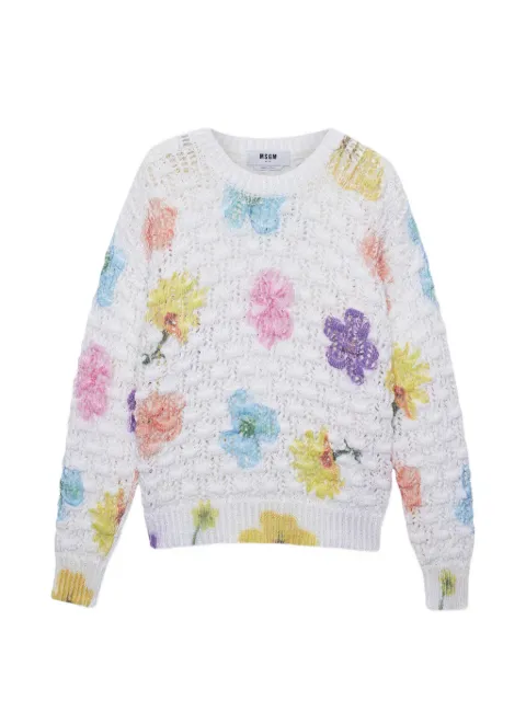 MSGM floral sweater White 4041MDM190267292
