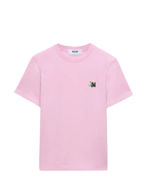 MSGM embroidery T-shirt Pink 4041MDM127D267002