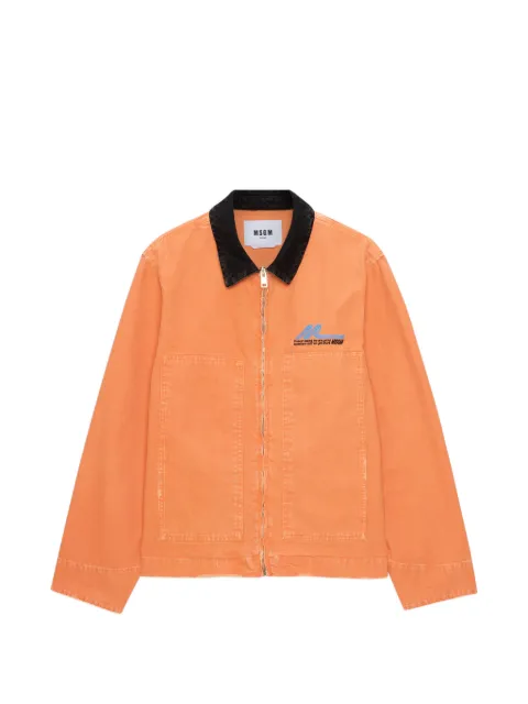 MSGM black-collar denim jacket Orange 4040MH231T267089