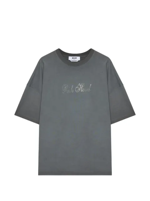 MSGM rhinestone T-shirt Grey 4040MM143S267074
