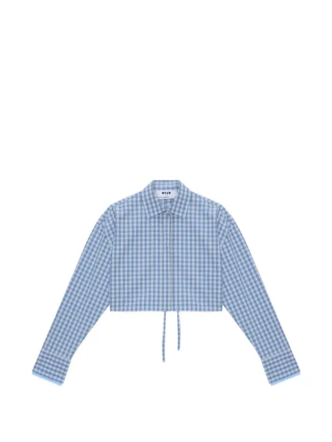 MSGM tie-fastening shirt Blue 4041MDE12Y267108