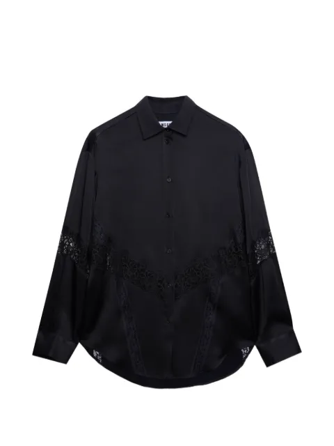 MSGM lace-panel shirt Black 4041MDE23267103