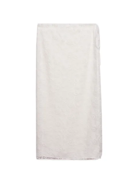 MSGM lace tie maxi skirt White 4041MDD24A26712302