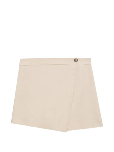 MSGM button asymmetric shorts Neutrals 4041MDB10267127