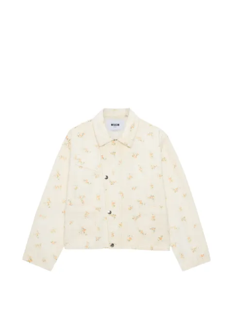 MSGM floral denim jacket Neutrals 4041MDH231L267277