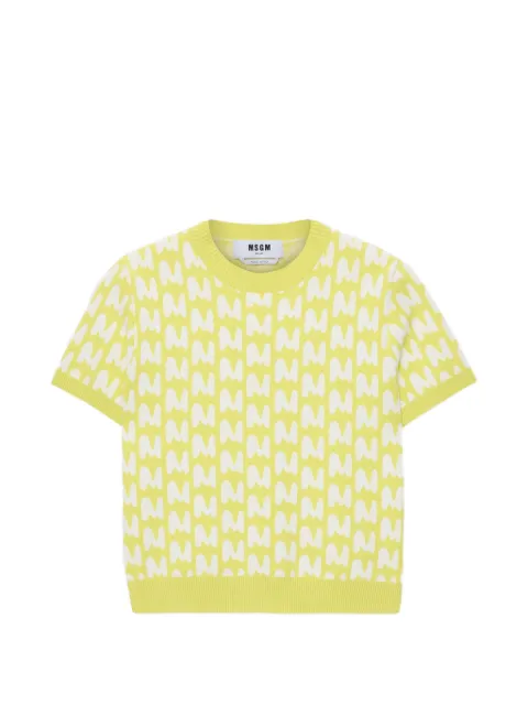 MSGM patterned knitted top Yellow 4041MDM205267298