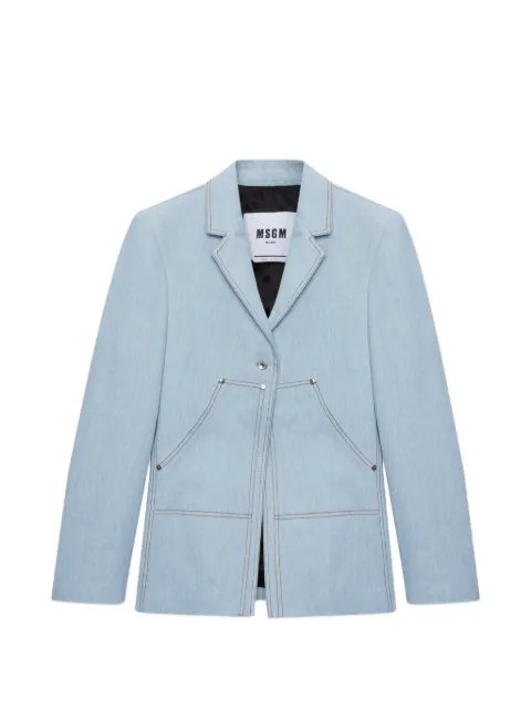 MSGM topstitch pocket denim jacket Blue 4041MDG05X267106