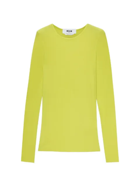 MSGM crew neck long-sleeve top Green 4041MDM116N267130