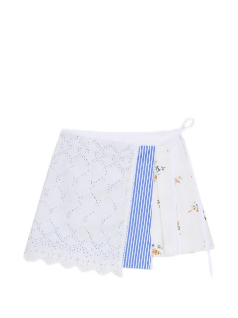MSGM floral striped broderie skirt White 4041MDD15Y267157