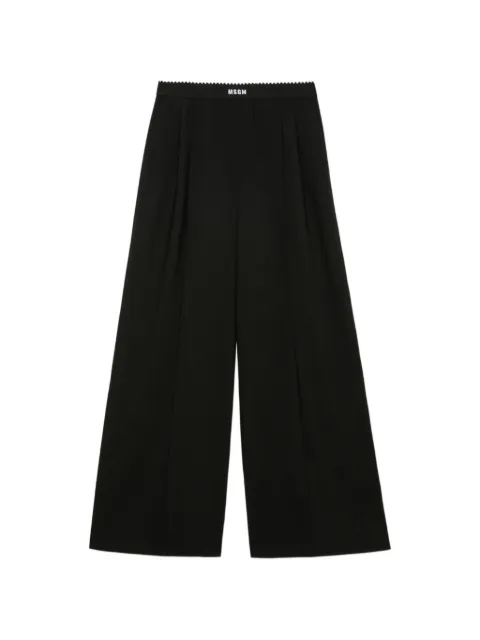 MSGM logo-waistband pleated-design trousers Black 4041MDP13267100