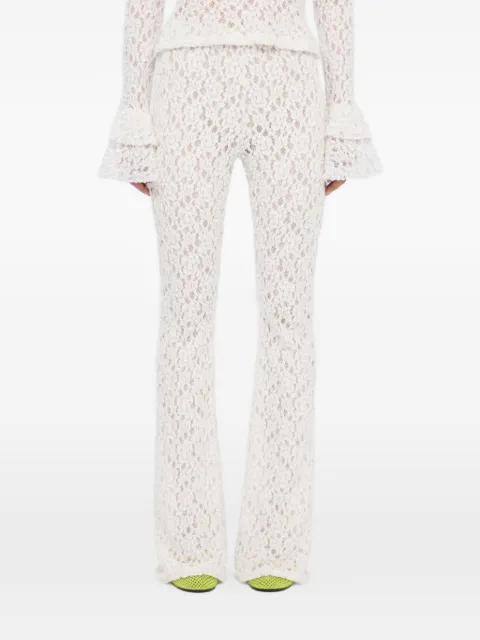 MSGM lace flared trousers White 4041MDP18267114