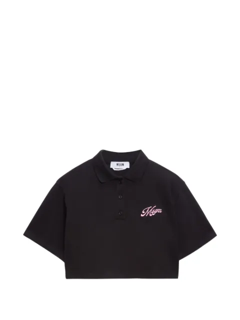 MSGM logo crop polo top Black 4041MDM114267126