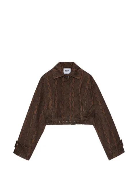 MSGM belted patterned coat Brown 4042MDH01X267356